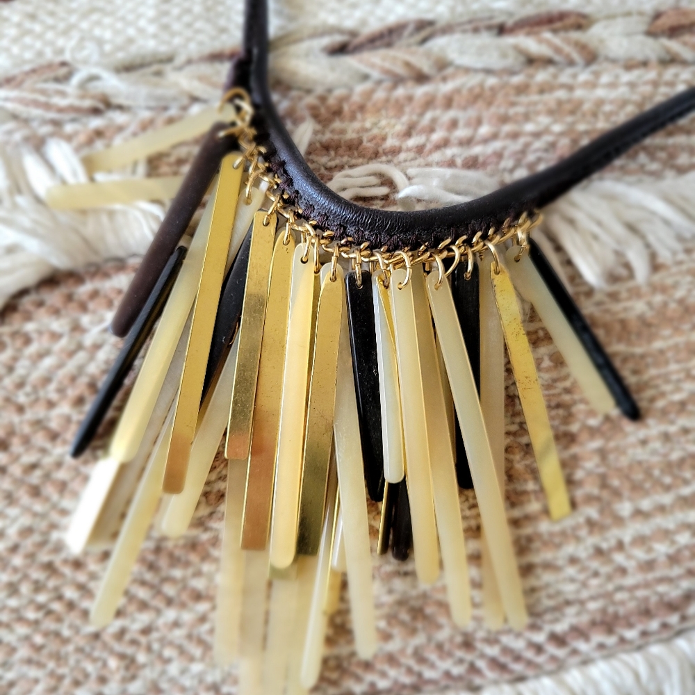 3 for $30■ Lucite and metal necklace